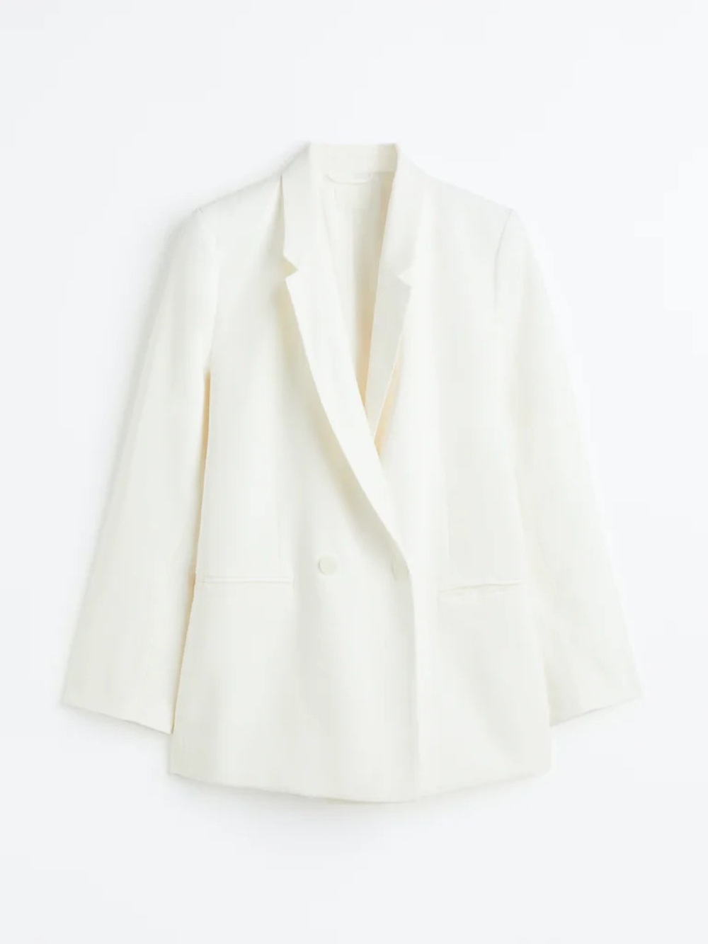 H&M Double-Breasted Viscose Women's Blazer in White